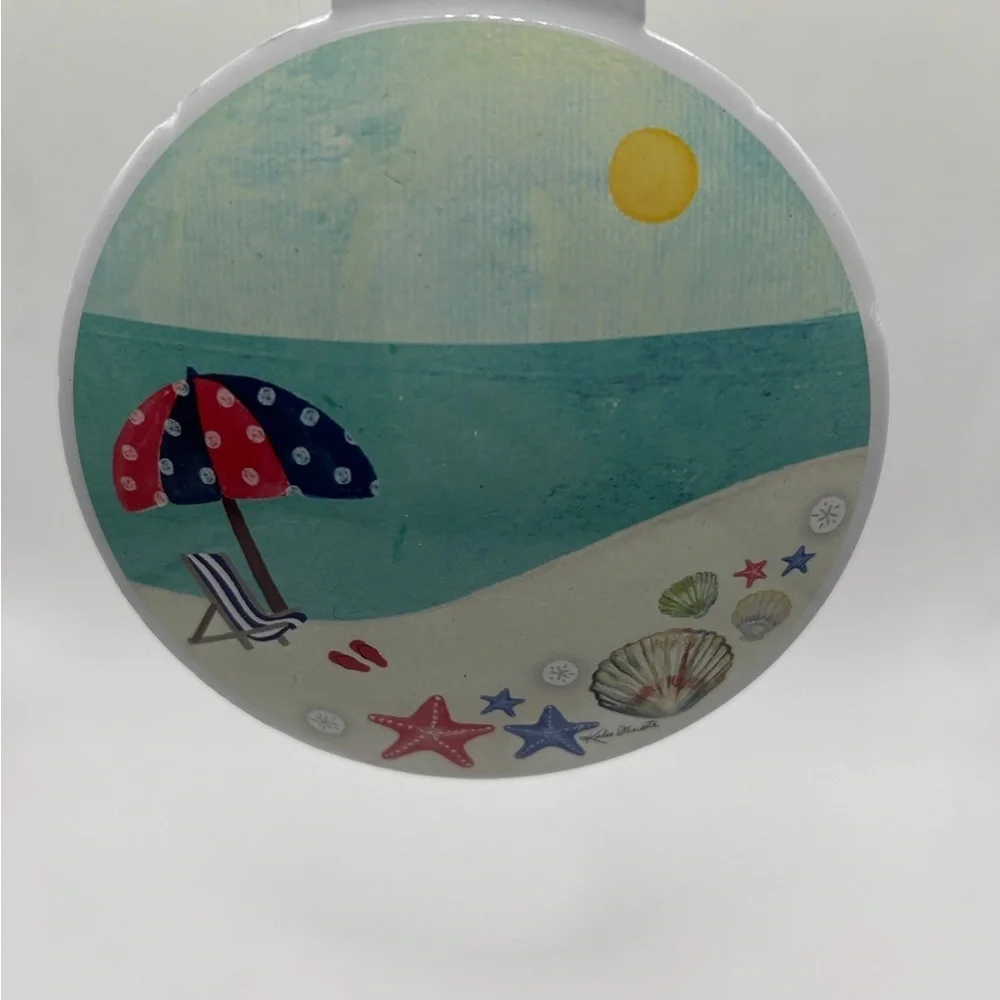 My Happy Place Beach Scene Holiday Metal Ornament